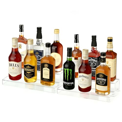 Image of JUESHA 2 Tiers Bar Shelves for Liquor Bottles
