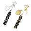 2pcs Oval|golden+silvery