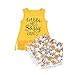 Bebé Niñas Pequeñas 2 Piezas Ropa Verano Conjunto de Traje Top Camiseta sin Manga con Cuello Redondo + Pantalones Largos Florales con Borlas