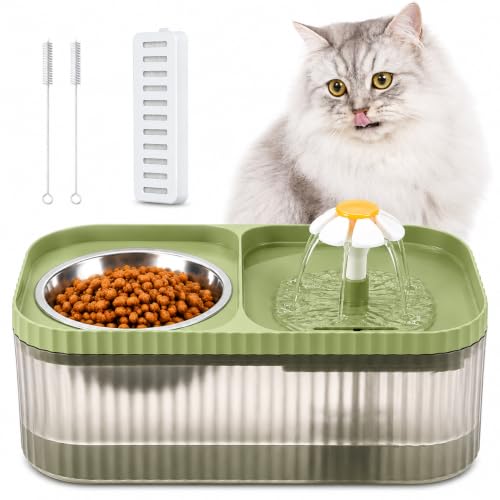 PetVogue Exclusive Cat Water Fountain and Food Bowl, 3L Ultra Qui...