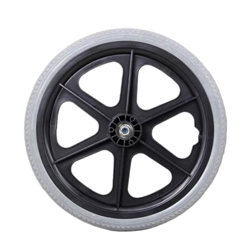 【Vofuxo】車椅子用ホイール 車椅子用ユニバーサルホイール 車椅子交換用車輪 16 インチキャスター車椅子の後輪 2 個入 衝撃吸収 耐摩耗性 滑り止め ミュート インストールが簡単 ウォーカーホイール 車椅子用品 (16インチのグレーソリッドタイヤの