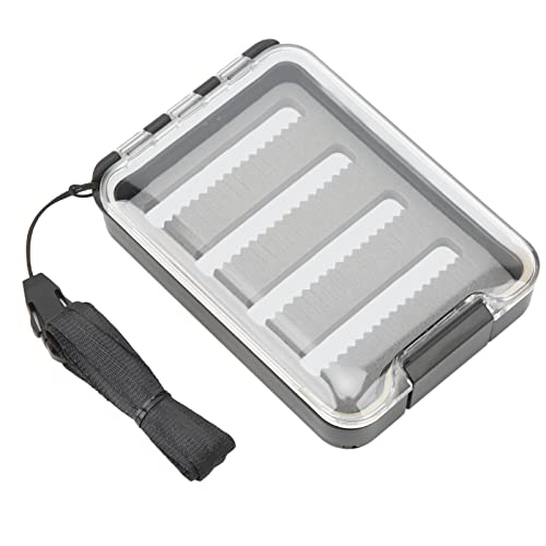 Funien Slim Fly Fishing Box with Large Capacity, Design for Anglers, Lightweight ABS with Transparent Lid