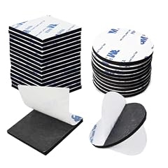 BAVALIN 40 Pezzi Pads Nastro Biadesivo Schiuma - Nero Quadrati Tondo Pad Biadesivo Extra Forte Nastro Biadesivo Extra Forte Impermeabile per la Casa, Ufficio e Auto