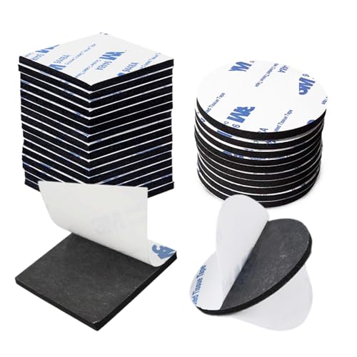 Immagine prodotto: BAVALIN 40 Pezzi Pads Nastro Biadesivo Schiuma - Nero Quadrati Tondo Pad Biadesivo Extra Forte Nastro Biadesivo Extra Forte Impermeabile per la Casa, Ufficio e Auto
