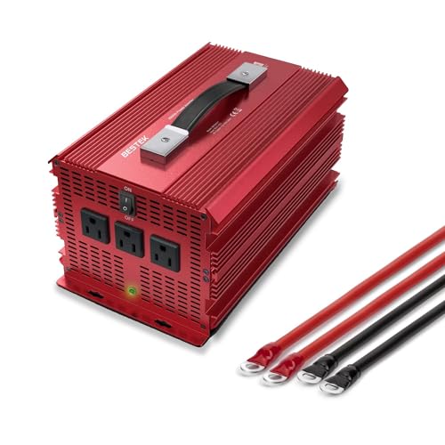 BESTEK 2000W Power Inverter 3 AC Outlets DC 12V to 110V AC Car Power Converter for Camping Outdoor Power Supply ETL Listed 2000W Modified Sine Wave Red_1