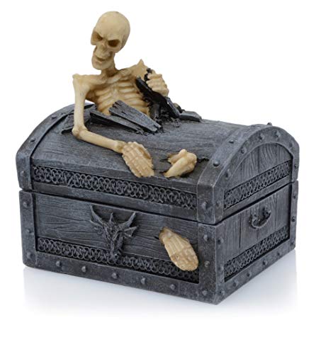 Preisvergleich Produktbild Piquaboo Schmuckkästchen im Gothic-Stil mit Skelett auf Deckel 13 cm