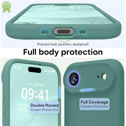 Image of LOVE 3000 Designed for iPhone Air Case, Premium Silicone [Compatible with Magsafe][Soft Anti-Scratch Microfiber Lining] Shockproof Protective Phone Case for Holsters 6.5 inch, Pine Green
