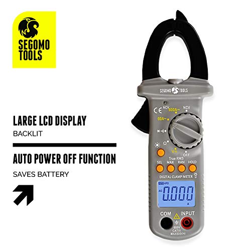 Image of TRMS 6000 Count Clamp Meter - AC Voltage & Current, Resistance, Continuity & Diode Auto Ranging Digital Clamp Meter - Voltmeter & Electrical Tester - Continuity Tester - DCM1