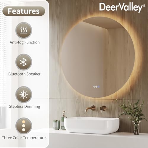 Miroir de salle de bain avec lumières LED pour votre routine