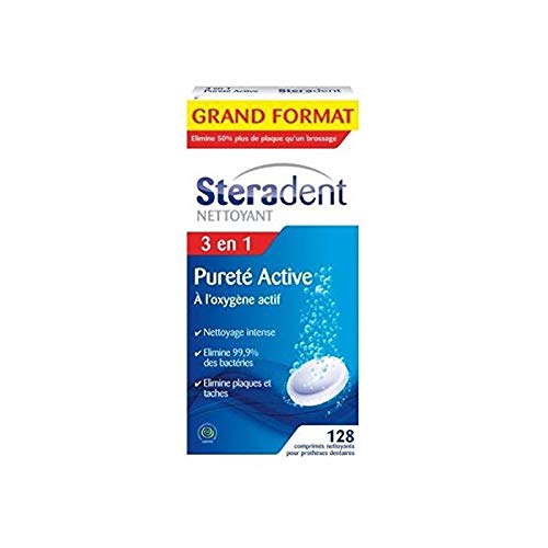 Stéradent - Comprimés Nettoyant Pureté Active 128 Comprimés - Prix Unitaire - Livraison Gratuit En France Métropolitaine Sous 3 Jours Ouverts Cover