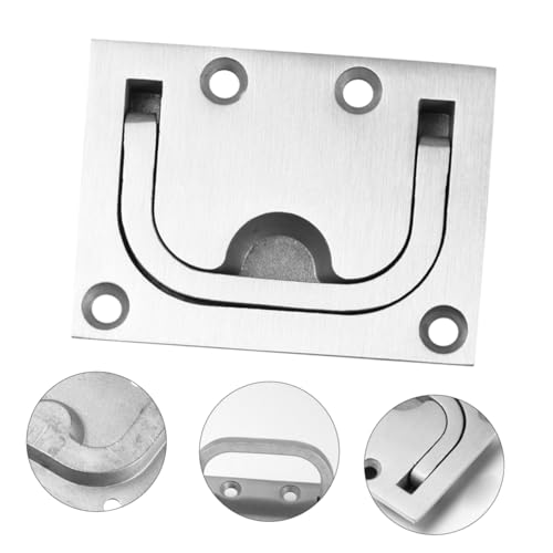 Anneau de Levage avec Poignée Encastrée Rectangulaire TEHAUX en Acier Inoxydable x2
