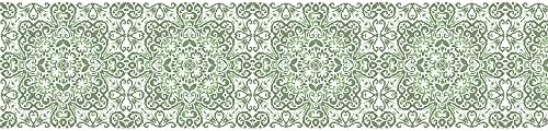 Happy Homewares Chic Moroccan Kaleidoscope Design 12" Dark and Light Green Drum Lampshade | 60w Maximum | Luxurious Inner White Satin Fabric