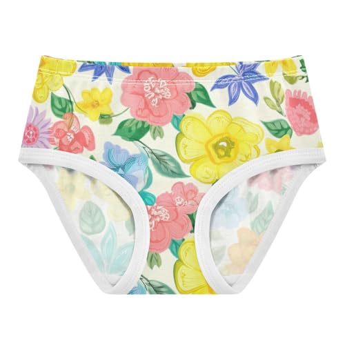 Animal Girls Underwear Toddlers 2t Cotton Panties for Girl Colorful Vibrant Floral Briefs Undies Kids