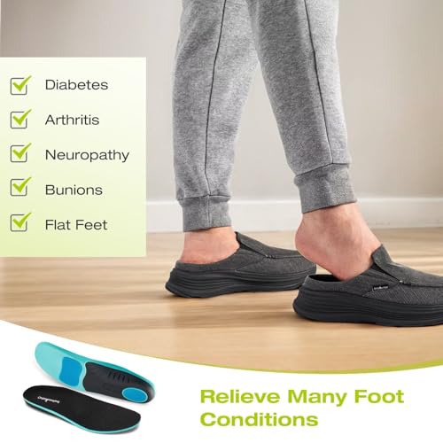 OrthoComfoot Men's Orthopedic Slip-On Loafers Walking Shoes: Casual Comfortable Arch Support Slippers for Plantar Fasciitis, Soft Canvas Orthotic Shoes for Foot and Heel Pain Relief4