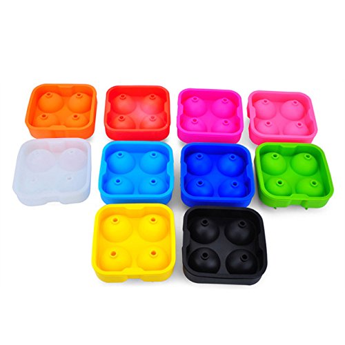 Whiskey Cocktail Ice Cube Ball Maker Mold 4 Large Sphere Mold Silicone