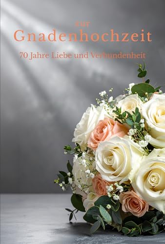 Gnadenhochzeit Karte zum 70 Hochzeitstag elegante Glückwunschkarte zur Gnadenhochzeit mit beigefarbenem Umschlag edle Grußkarte für Ehepaar Eltern...