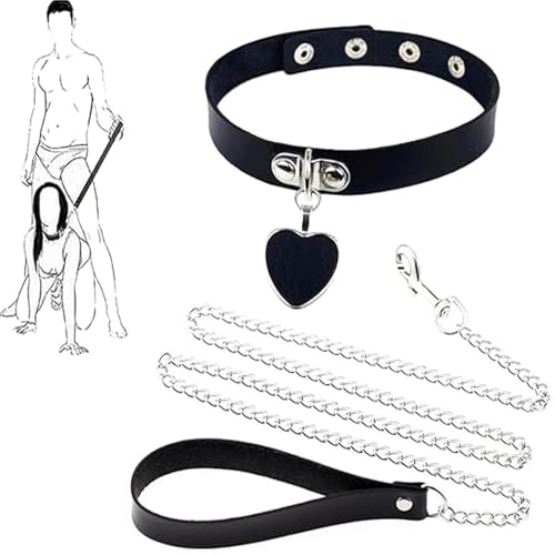 sex leashsex collarLeather Collar and Leash Leash Collar BDSM Bondage Erotic Collar Sex Toy SM Slave Cosplay Adjustable SM Restraints Sex Set Flirting Tool Roleplay Sex Toy