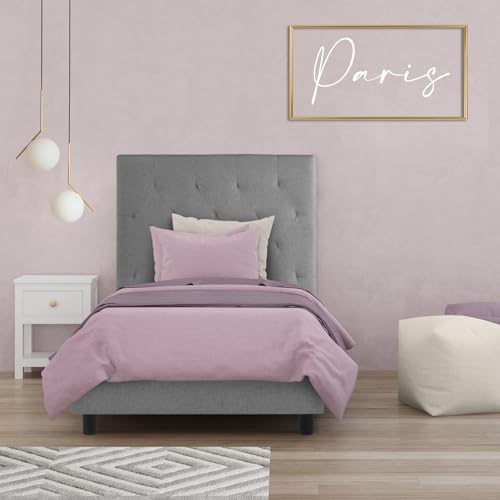 OnNuvo Letto Singolo 80 x 190 PARIS, Grigio Perla, Doghe INDIPENDENTI Rinforzate, Materiali e...