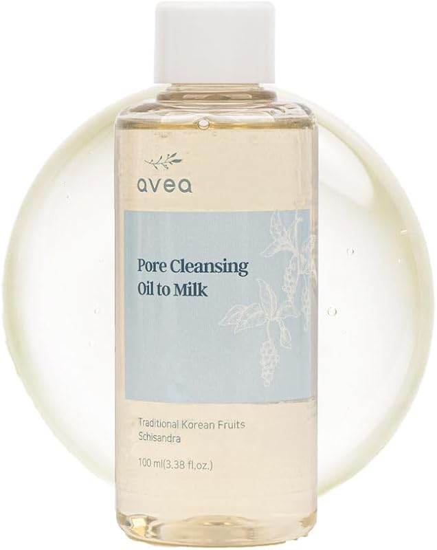 Óleo de limpeza facial AVEA que se transforma em leite com óleo de semente de Schisandra, Madecassoside e Asiaticoside, 100 mL