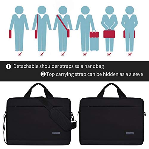 Dealcase ST005-15.6-BLACK-2 Inch Laptop Briefcase Messenger Bag Waterproof Laptop Shoulder Bag Compatible thumb #2
