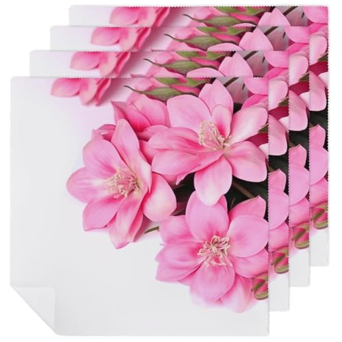Servilletas de Tela Flores Hermosas 4 Piezas miniatura 1