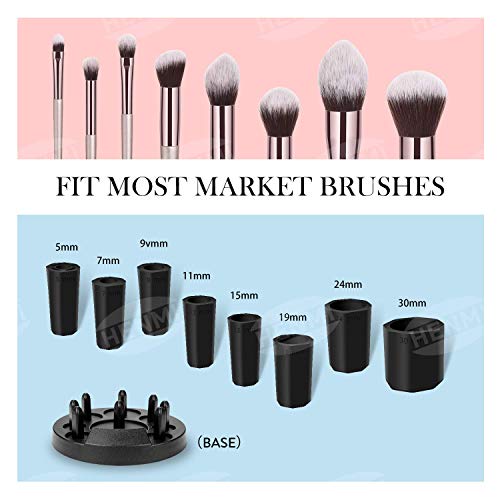 HENMI Makeup Brush Cleaner, 2 Speeds Best Electric Cleaning Tool USB Automatic Brush Cleaner & Dryer with 8 Rubber Collars for Size Brushes, Cosmetic Brush Spinner for Beauty Lovers - Thumbnail 4