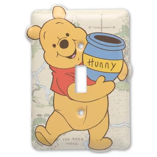 Disney Winnie the Pooh Metal Light Switch Plate - Winnie the Pooh Switch Plate Decoration for Kids' Bedroom or Nursery