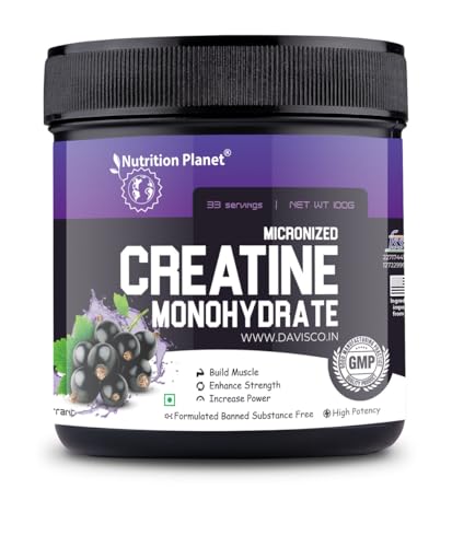 Nutrition Planet Micronized Creatine Monohydrate (Black Currant, 100g / 0.22 ...
