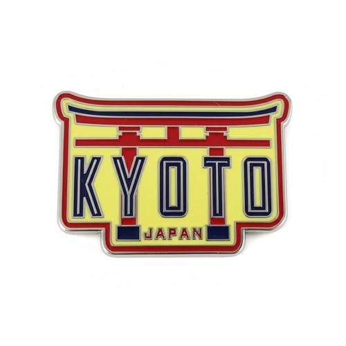 Vagabond Heart Kyoto Enamel Pin - Hard Enamel Lapel Pin Badge Torii Gates Souvenir - Metal Travel Pin for Backpack Jacket Hat - Collectible Japan Gift for Travelers Men Women - 1.25" Inch Rubber Clutch Back