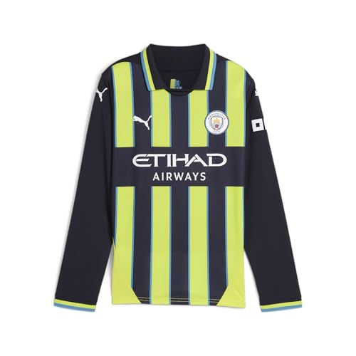 Image of PUMA Youth Boys Manchester City 24/25 Away Jersey - Blue 7-8Y