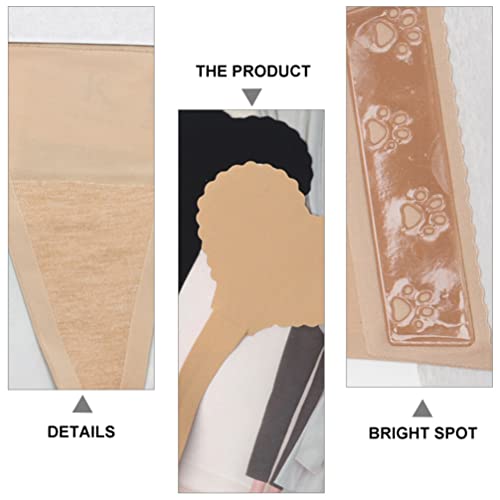 2Pcs Invisible Lace Nude, One Piece Pants Fun Underwear Thong, Self Adhesive No Panty Line Heart Shaped Strapless C-String Thong, Skin Color, Size4