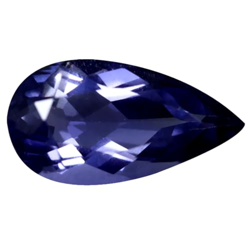 Iolite 100% naturel non chauffé taille poire 1,63 ct aux nuances violet bleuté