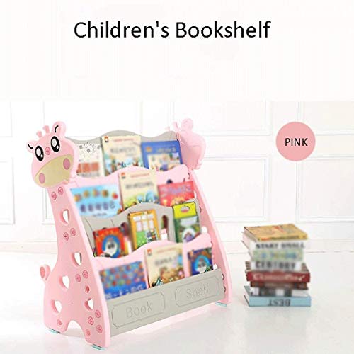 Wssbk 4 Layers Children's Bookshelf Simple Home Baby Bookshelf Magazine Picture Album Display Rack Nursery Environmental Protection Plastic Floor Bookcase (Color : Pink) #TOP1