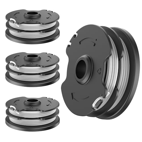 TRUSTLIONTEK Bobine de fil de rechange, compatible avec la batterie Parkside LIDL PRTA 20-Li C3 A1B2 PRT 550 A1 A3 PRT 300 A1, pièces de rechange pour coupe-bordures. (4 bobines de fil)