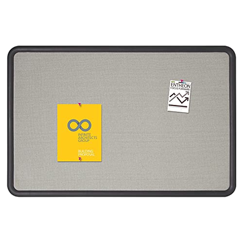 Quartet 7693G Bulletin Board, Fabric, 3 X 2 Feet, Office Bulletin Boards, Contour Gray Plastic Frame thumb #7