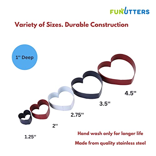 Heart Cookie Cutter Set, 4.5'', 3.5'', 2.75'', 2'', 1.25'', Fun Holiday Heart Shaped Valentines Cookie Cutters, Christmas Cookies, Small, Medium, And Large #TOP1