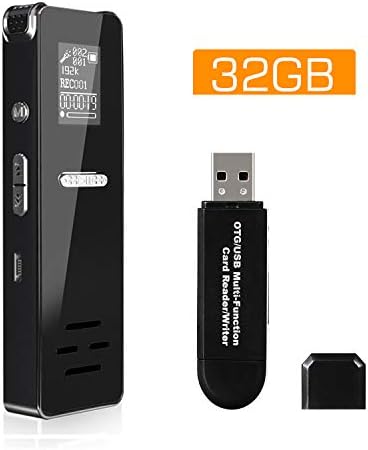 32GB Digital Voice Recorder Voice Activated Dictaphone, Portable USB Rechargeable HD Audio Recorder with Playback, Mini Tape Recorder for Lectures/Meetings/Interviews/Class, MP3 Player