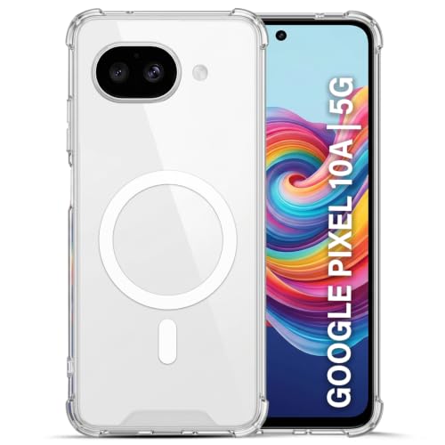 Image of TRUEUPGRADE Back Cover for Google Pixel 10A| Mag-Safe Printed Transparent Case | Hard PC Back + Soft TPU Bumper | Magnetic Print Shockproof Protective Cover | Crystal Clear