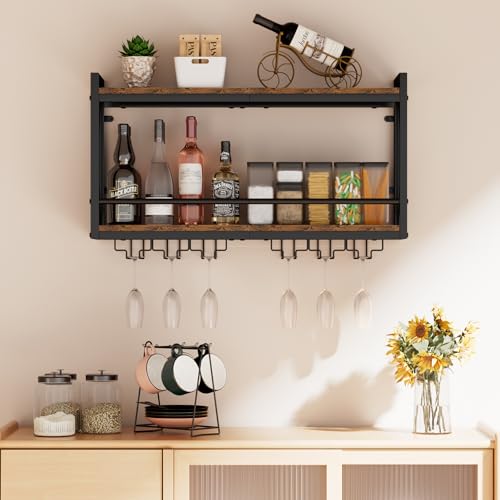 Shikha LED Wall Mounted Wine Rack with Glass Holder for Home Bar Kitchen by Shikha - Used condition - Image 8