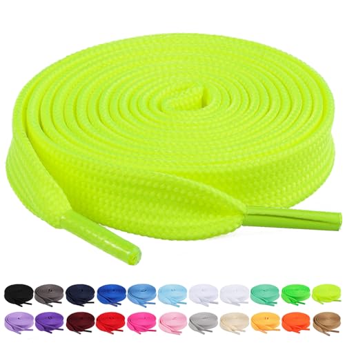 Image of Booyckiy 2 Pairs 2 /5 inch Flat Shoe Laces for Sneakers 31 Colors Shoelaces in 27 inch-72 inch