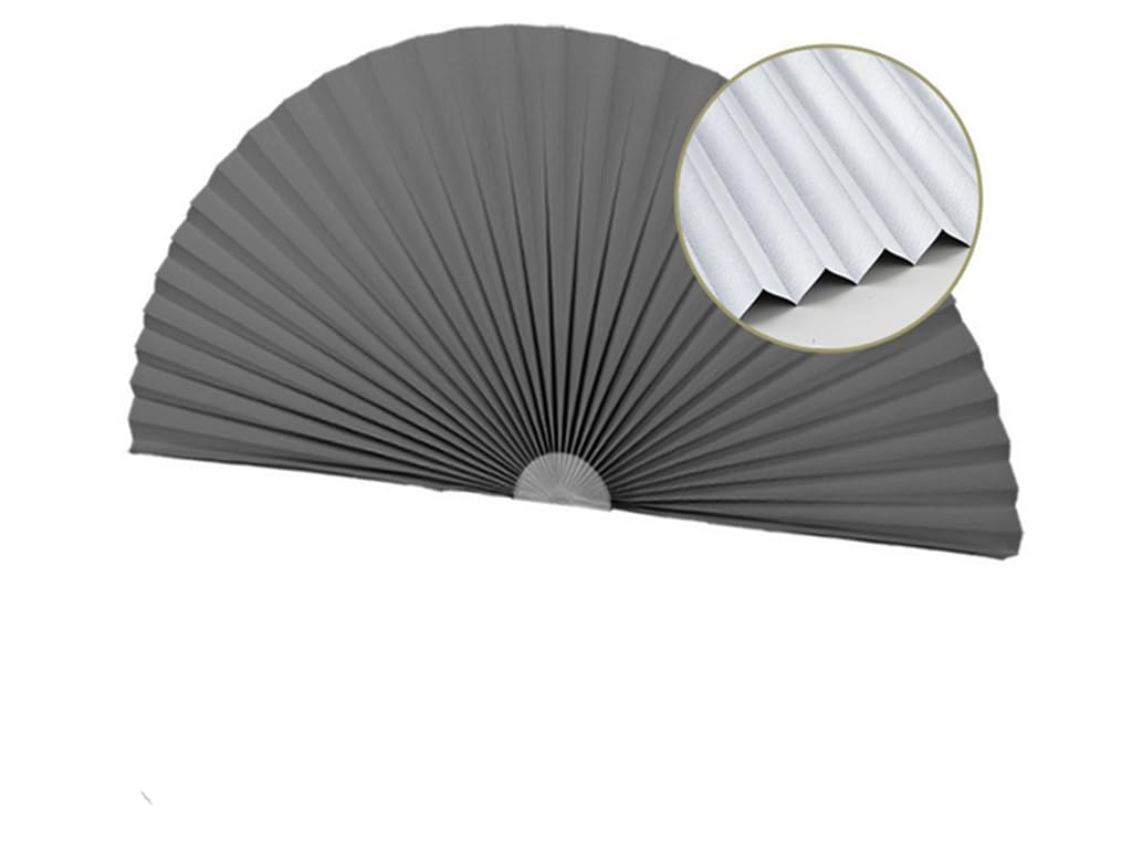 Arch Window Shade Blackout Blind for Window Pleated Punch-Free Nonwoven Fabric Arched Self-Adhesive Window Shade Curtain Bedroom Front Door Decor (1, Gray, 36