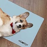 Relaxdays Kühlmatte Hund, selbstkühlend, abwischbar, robust, mit Gel, Kühldecke für Tiere, Kältedecke 50 x 90 cm, grau