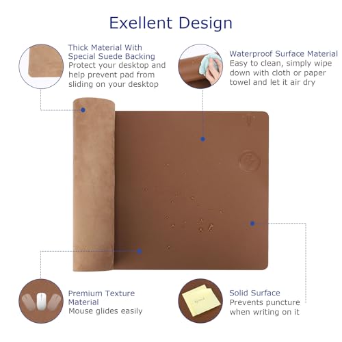 Pad para escritorio con carga inalámbrica EYStech marrón 32x16 miniatura 4