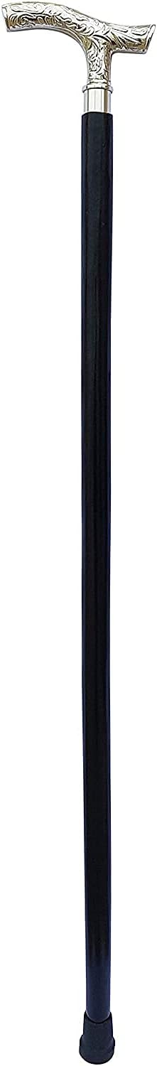 Brass Handle Wood Walking Stick Cane | Strong Sturdy Beautiful Wooden Wood Cane Metal Handmade Walking Stick | for Adult Unisex Everyday Use by Global Crafts : Clothing, Shoes & Jewelry