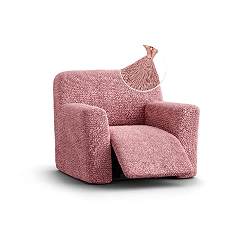 Paulato By Ga.i.co. Recliner Slipcover - Recliner Chair Cover - Soft Polyester Fabric Slipcover - 1-Piece Form Fit Stretch Furniture Protector - Microfibra - Coral Pink (Recliner Cover) #TOP10