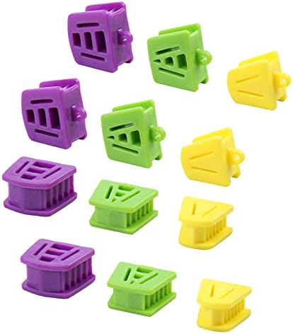 Aiocoid Dental Bite Block Oral Silicone Mouth Prop Support Saliva Ejector Suction Tip Large Medium and Small(12Pcs Multi Colors)