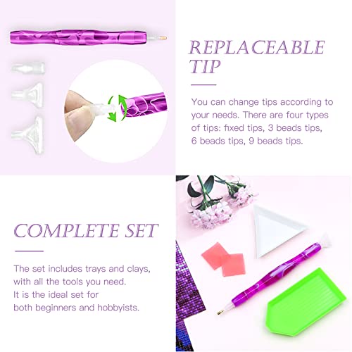 Zynery 4 Pcs Diamond Painting Pens, Resin Diamond Art Pens With Clay Tips Tray, 5D Diamond Painting Accessories And Tools For Diy Diamond Painting Hobby #TOP3