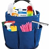 Heather UK Cleaning Caddy with Handle Bucket Cushioned Cleaning Bag for Cleaning Products Organiser, Collapsible under Sink Storage with Handle, Soft Grip, Blue