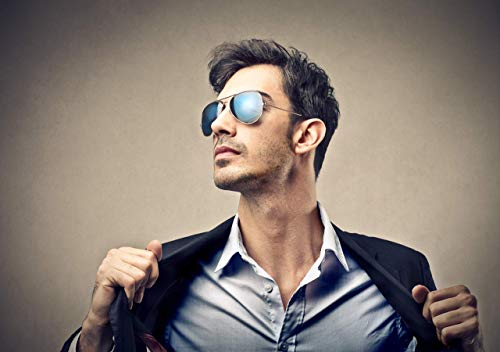 Image of The Fresh Classic Aviator Sunglasses for Men Women, Metal Frame Mirror Lens, Pilot Style, Includes Cleaning Cloth, Pouch