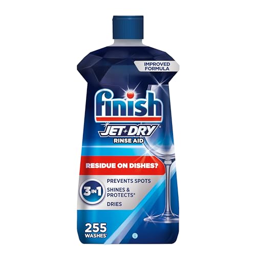 Finish Jet-Dry Dishwasher Rinse Aid, Compatible with Dishwasher Detergent, Prevents Spots &